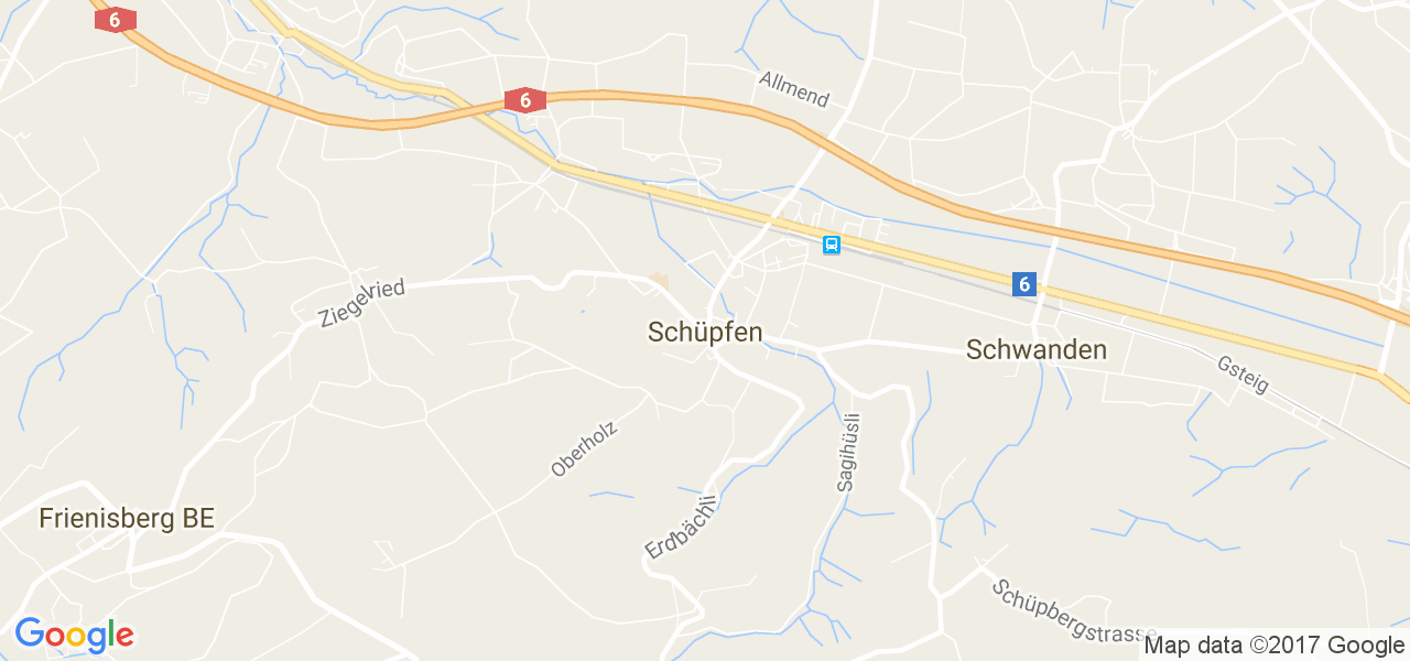 map de la ville de Schüpfen