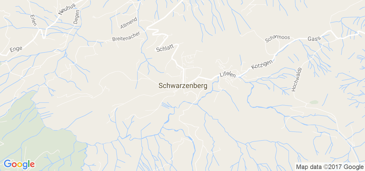 map de la ville de Schwarzenberg