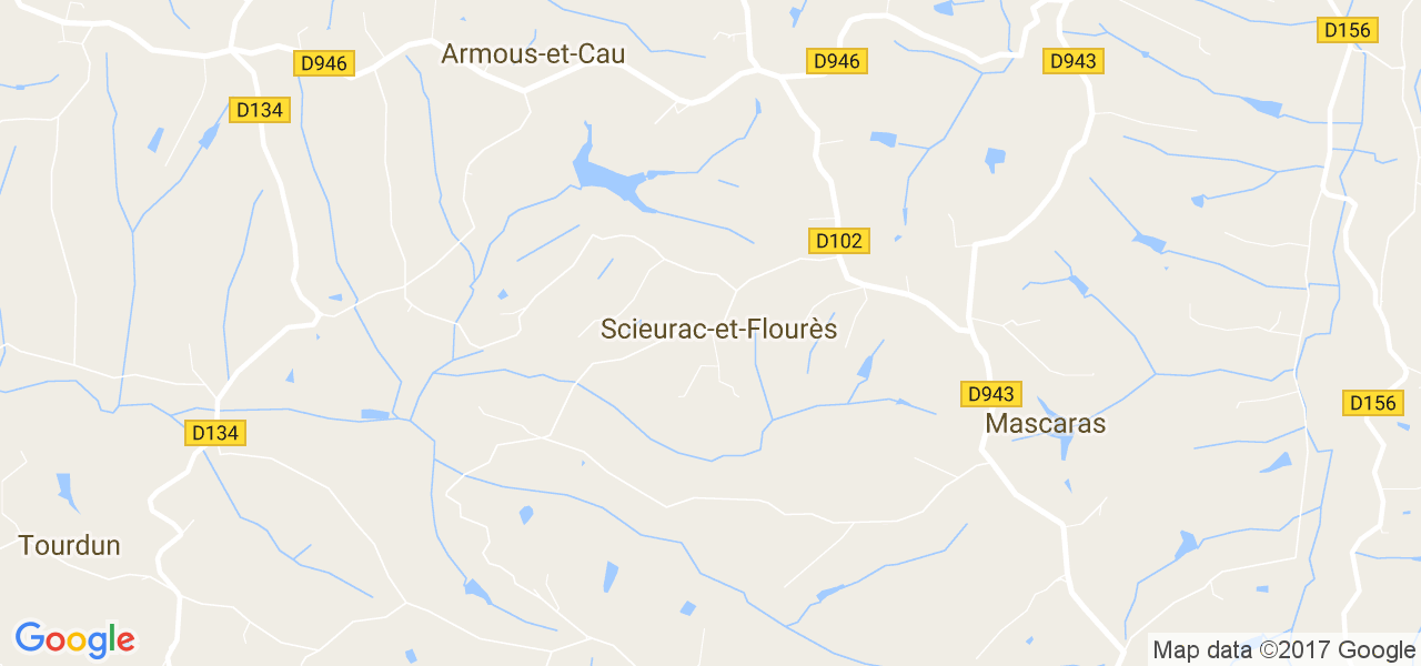 map de la ville de Scieurac-et-Flourès