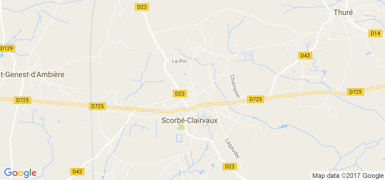 map de la ville de Scorbé-Clairvaux