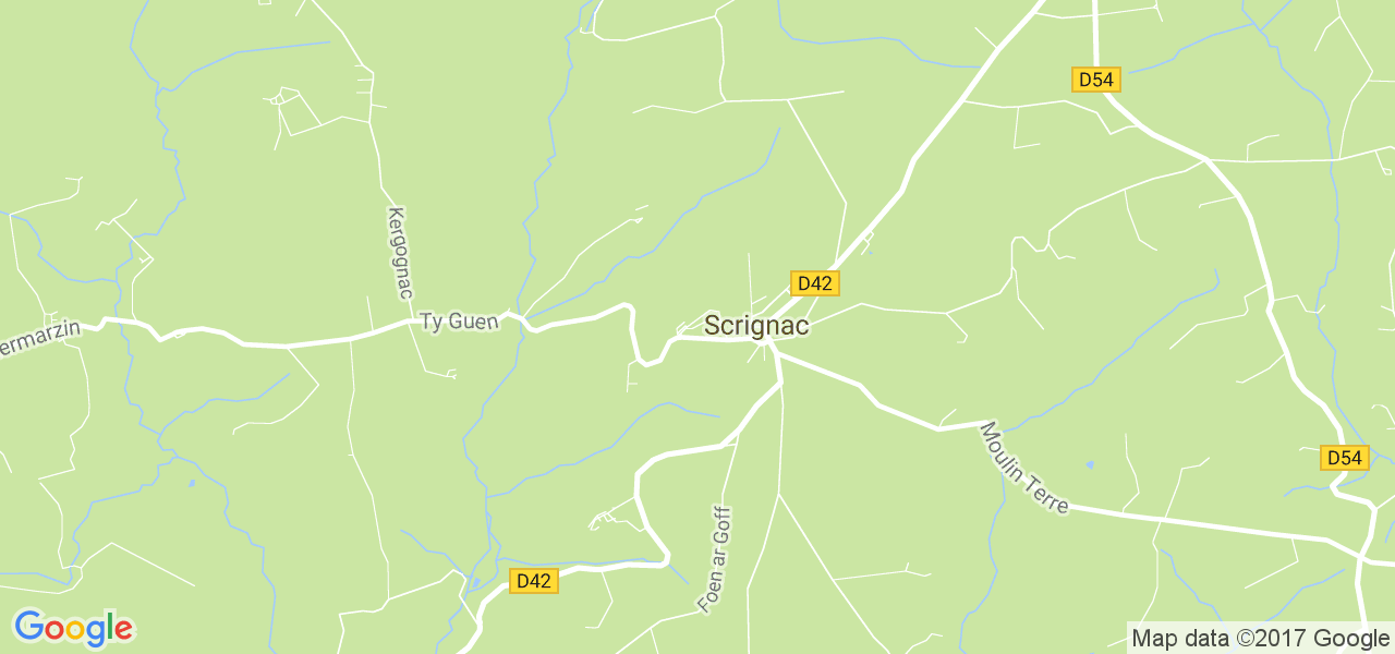 map de la ville de Scrignac