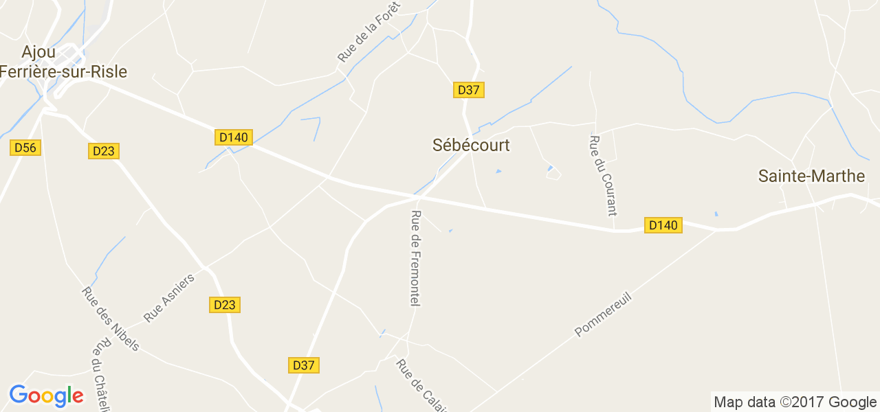 map de la ville de Sébécourt