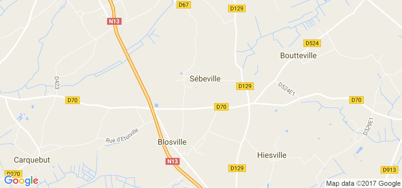 map de la ville de Sébeville