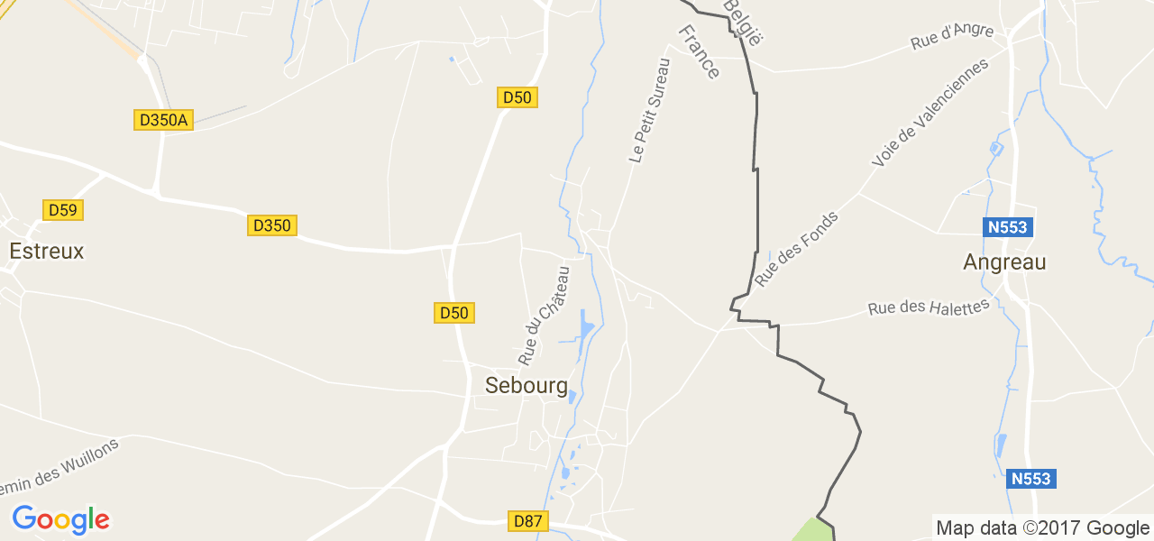 map de la ville de Sebourg