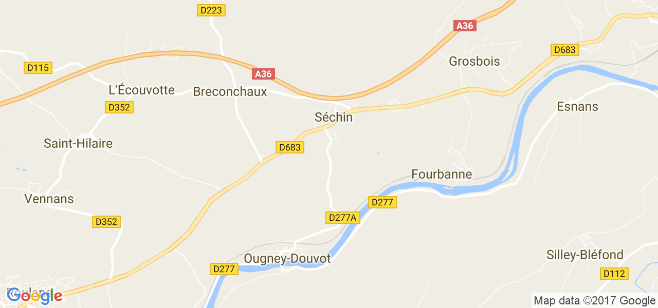 map de la ville de Séchin