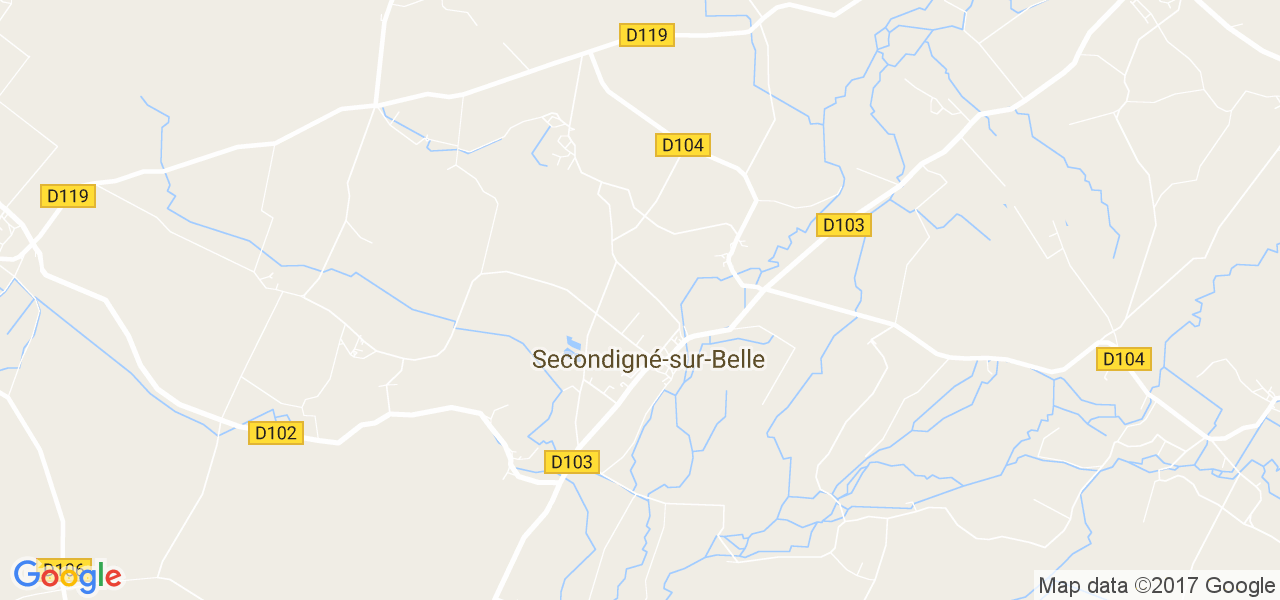 map de la ville de Secondigné-sur-Belle