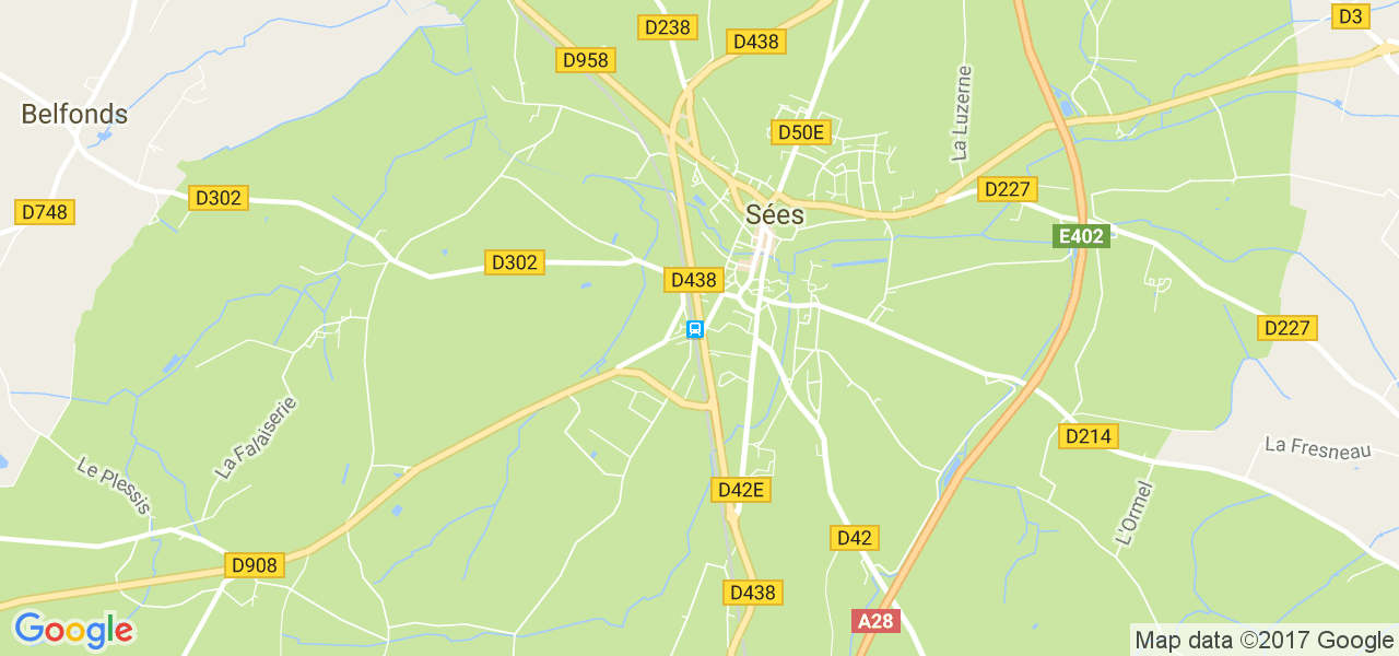 map de la ville de Sées