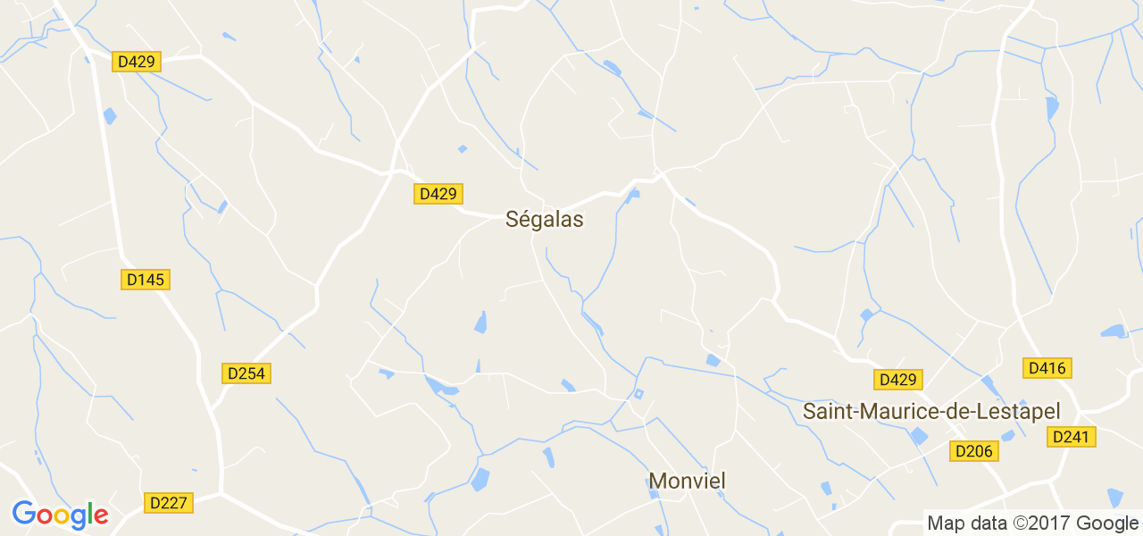 map de la ville de Ségalas