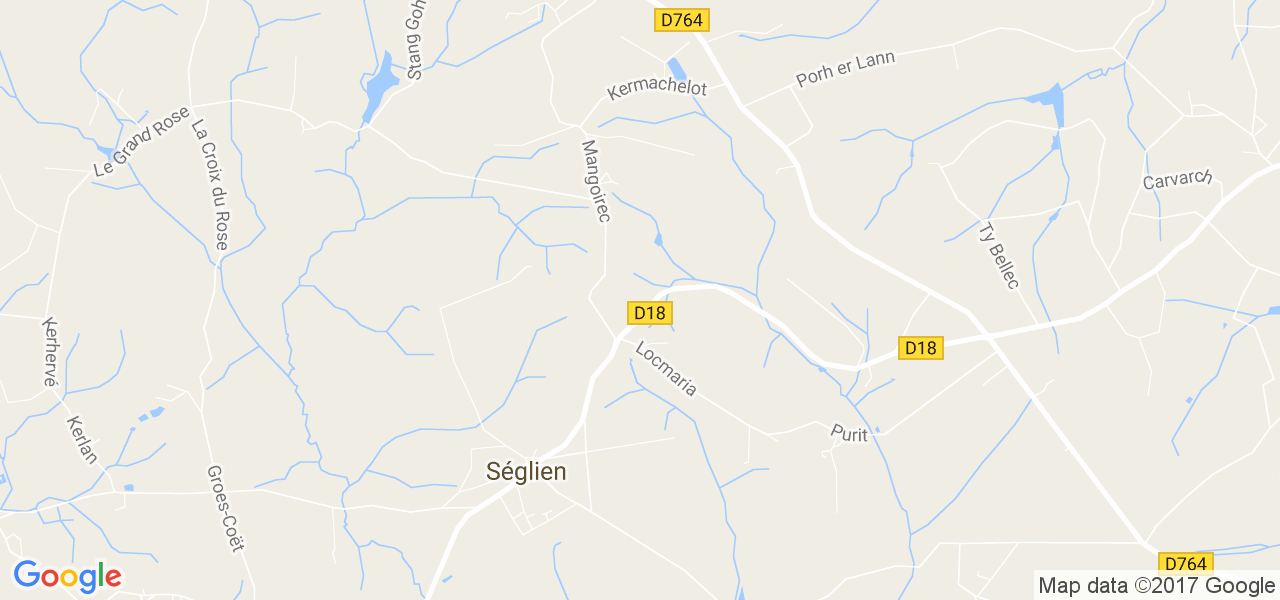 map de la ville de Séglien