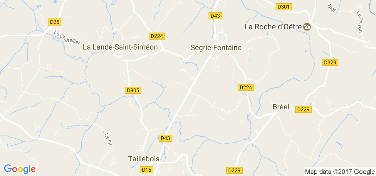 map de la ville de Ségrie-Fontaine