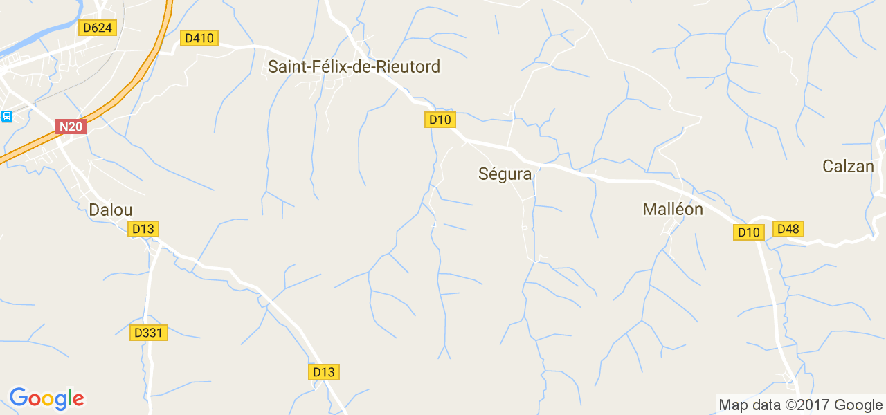 map de la ville de Ségura