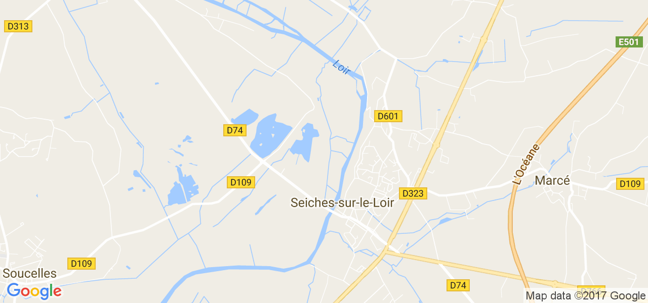 map de la ville de Seiches-sur-le-Loir