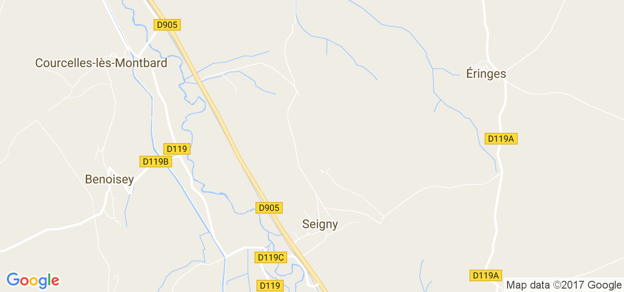 map de la ville de Seigny