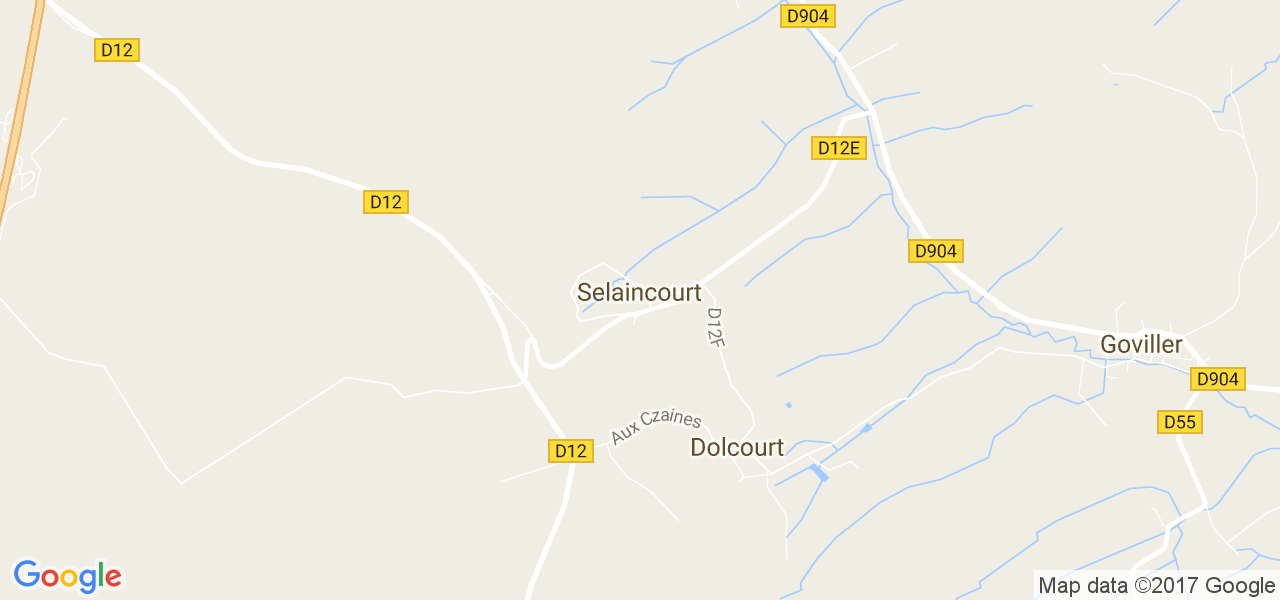 map de la ville de Selaincourt