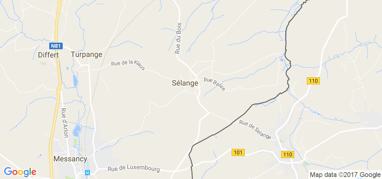 map de la ville de Sélange