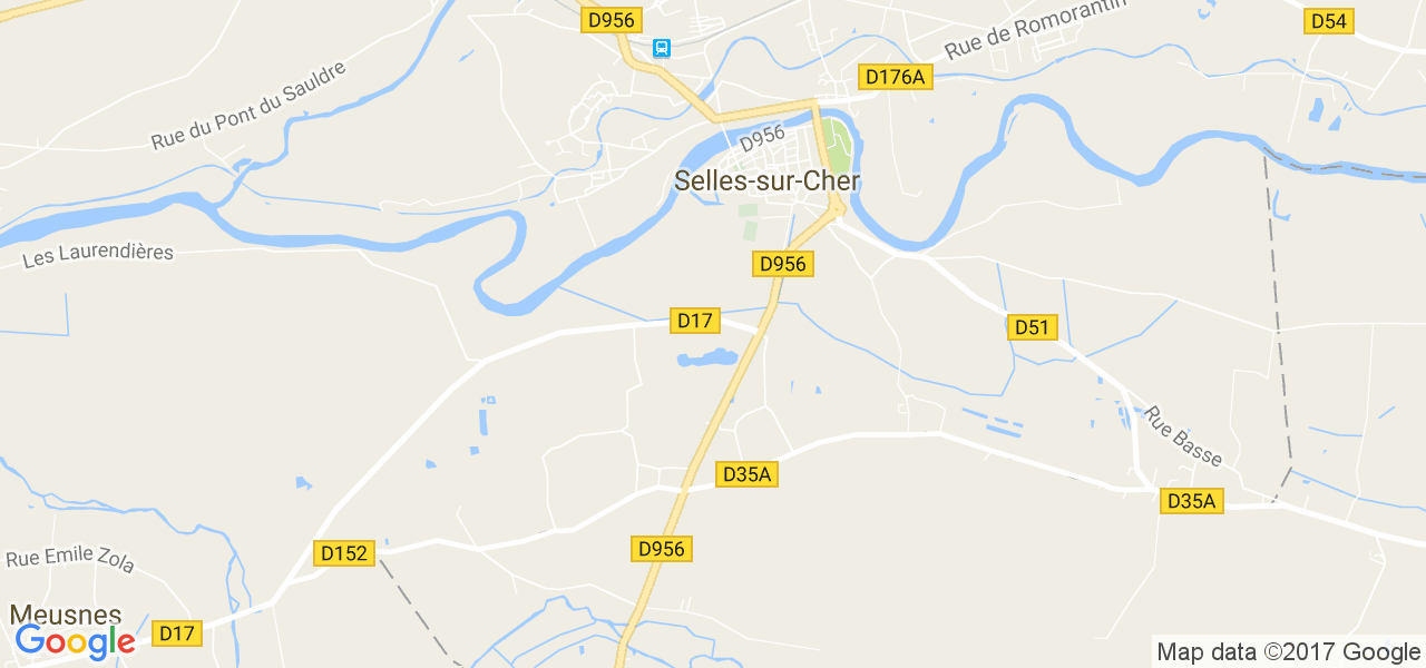 map de la ville de Selles-sur-Cher