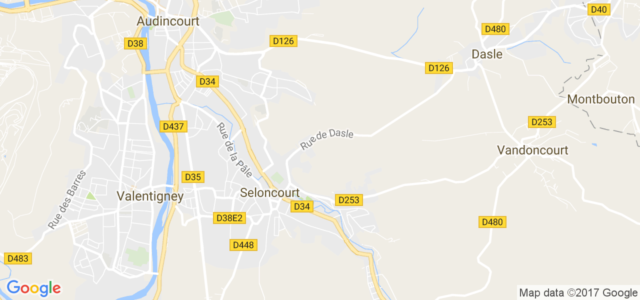 map de la ville de Seloncourt