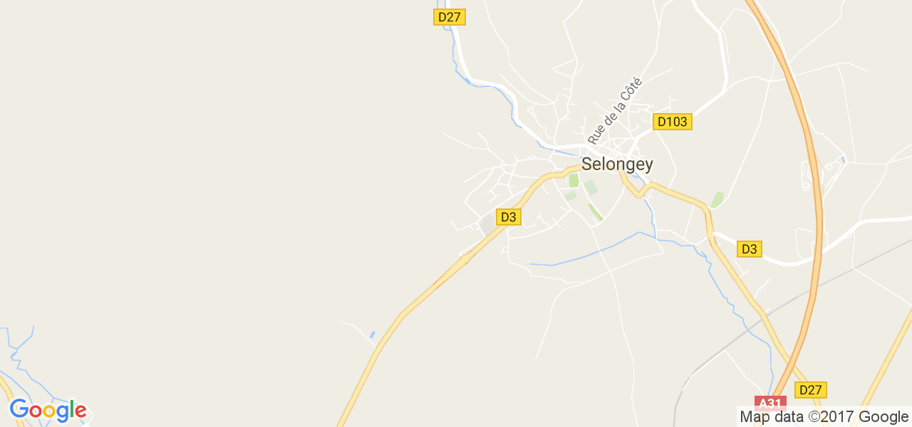 map de la ville de Selongey