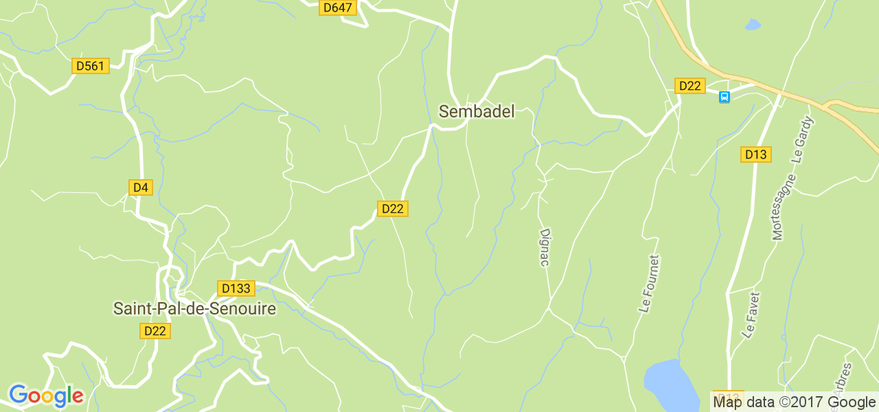 map de la ville de Sembadel