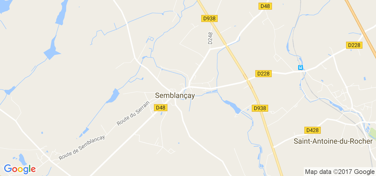 map de la ville de Semblançay