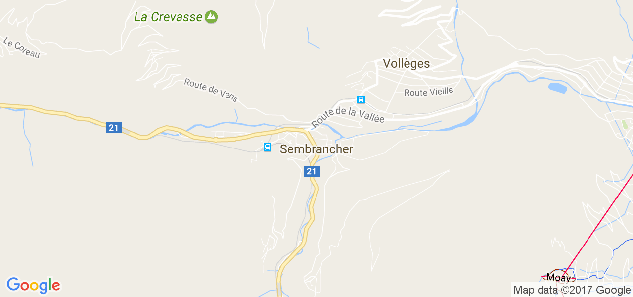 map de la ville de Sembrancher