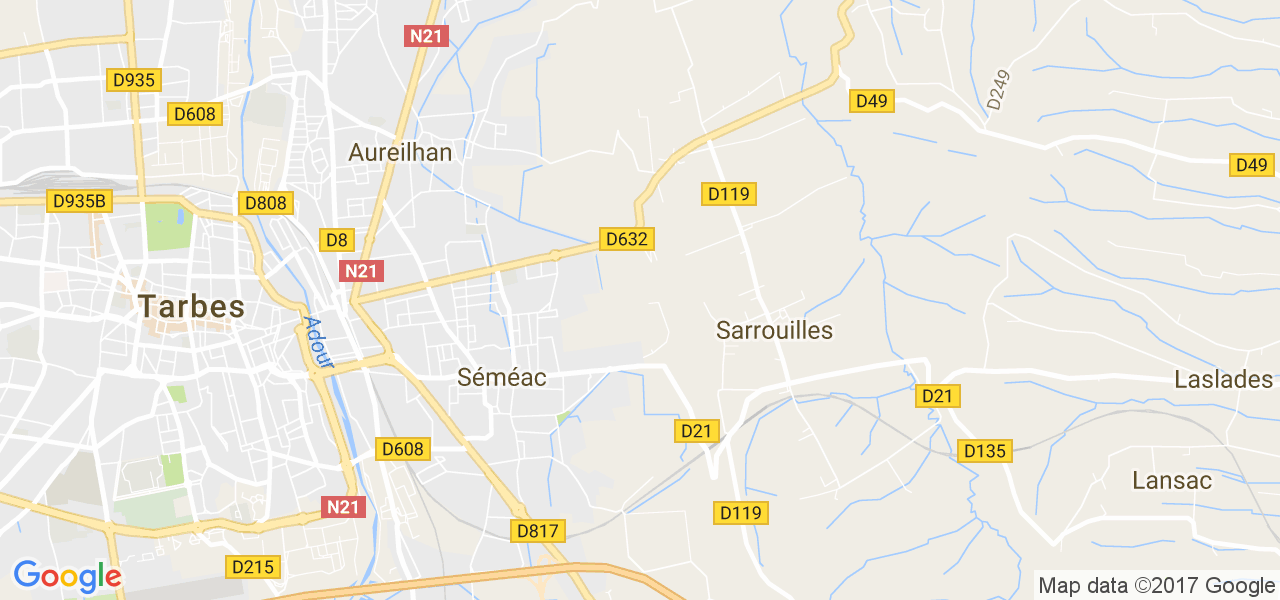 map de la ville de Séméac