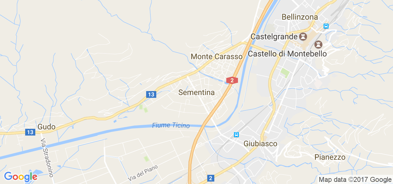 map de la ville de Sementina