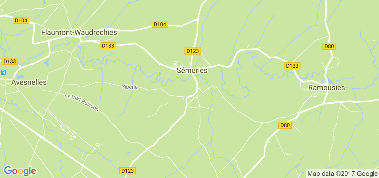 map de la ville de Sémeries