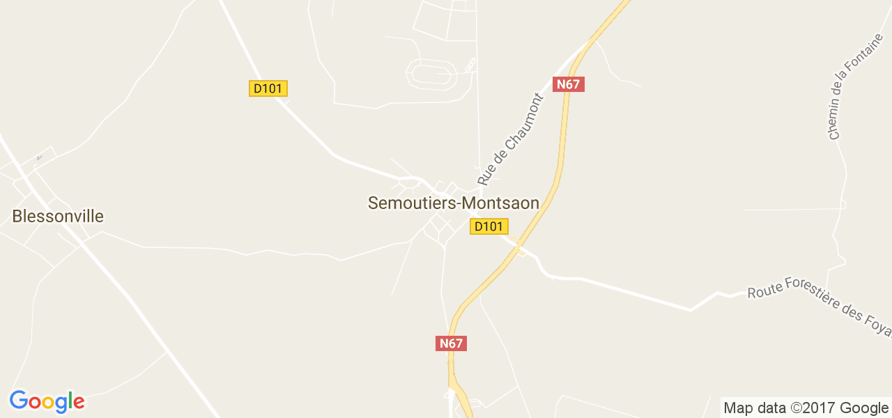 map de la ville de Semoutiers-Montsaon