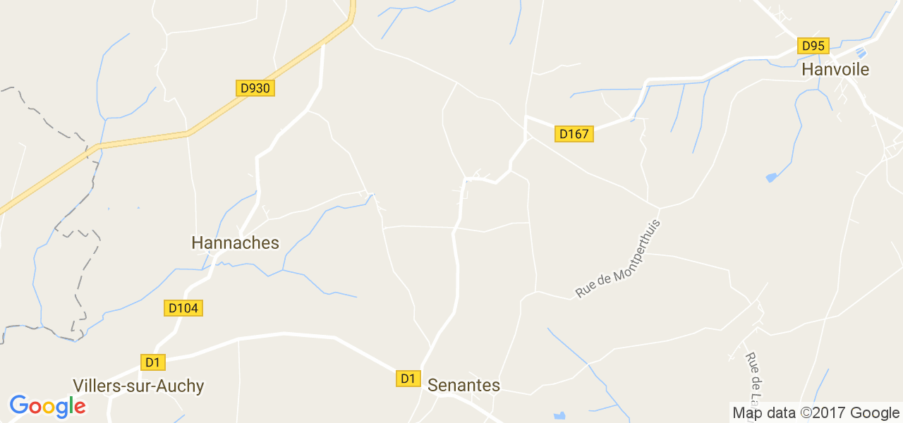 map de la ville de Senantes