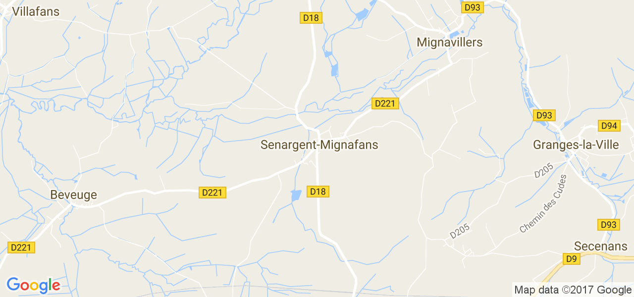 map de la ville de Senargent-Mignafans