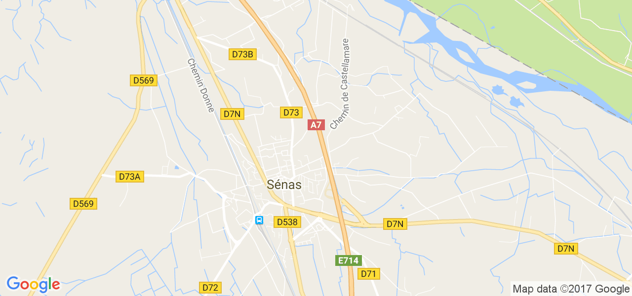 map de la ville de Sénas