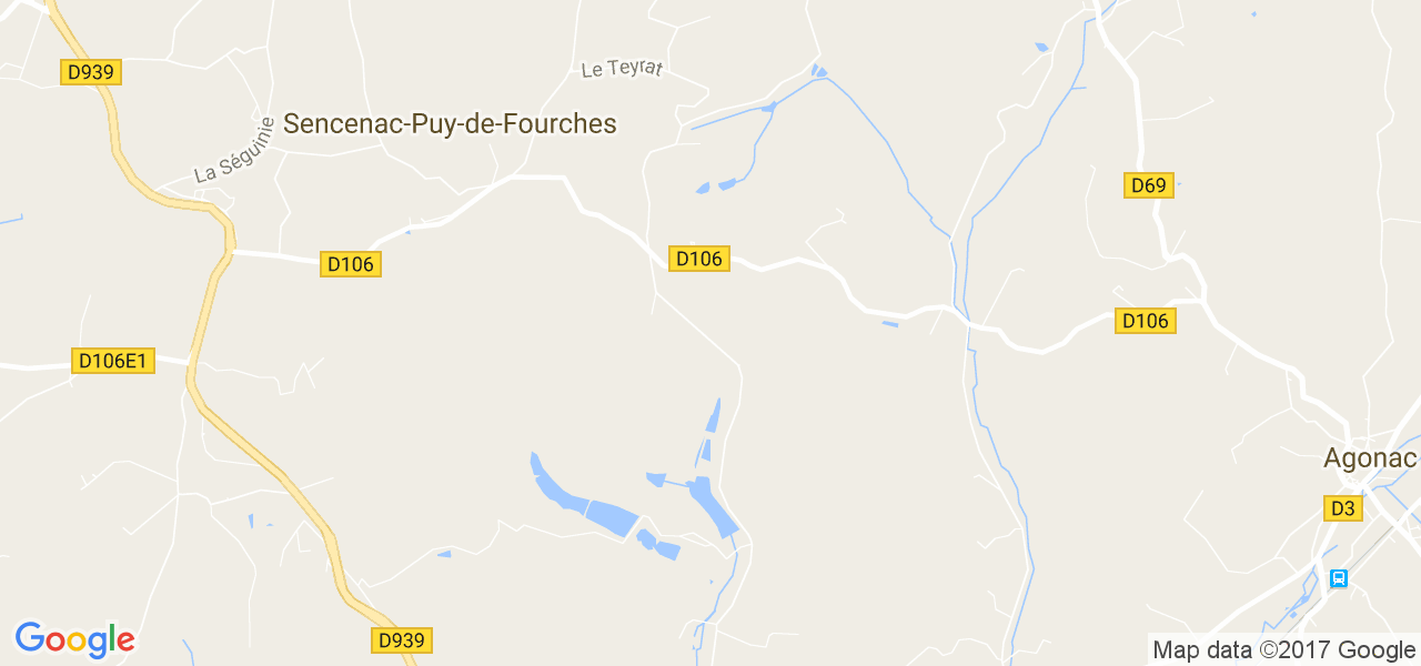 map de la ville de Sencenac-Puy-de-Fourches