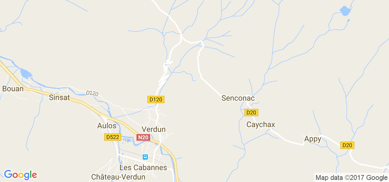 map de la ville de Senconac