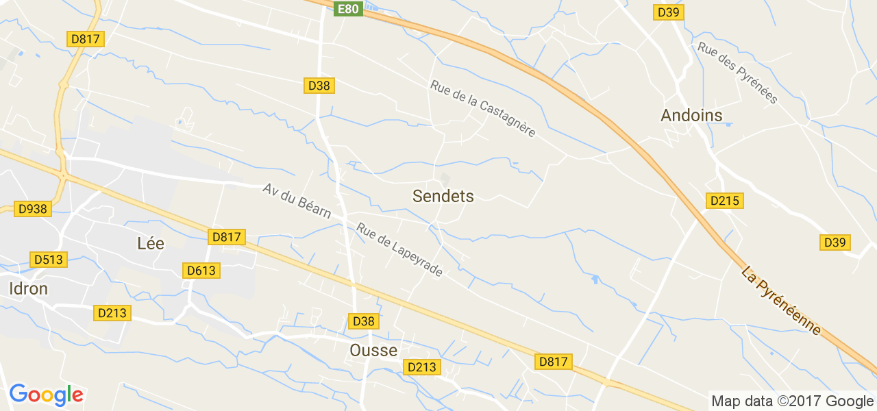 map de la ville de Sendets