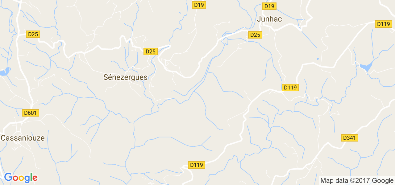 map de la ville de Sénezergues