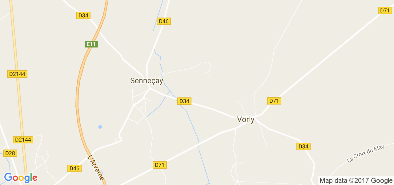 map de la ville de Senneçay