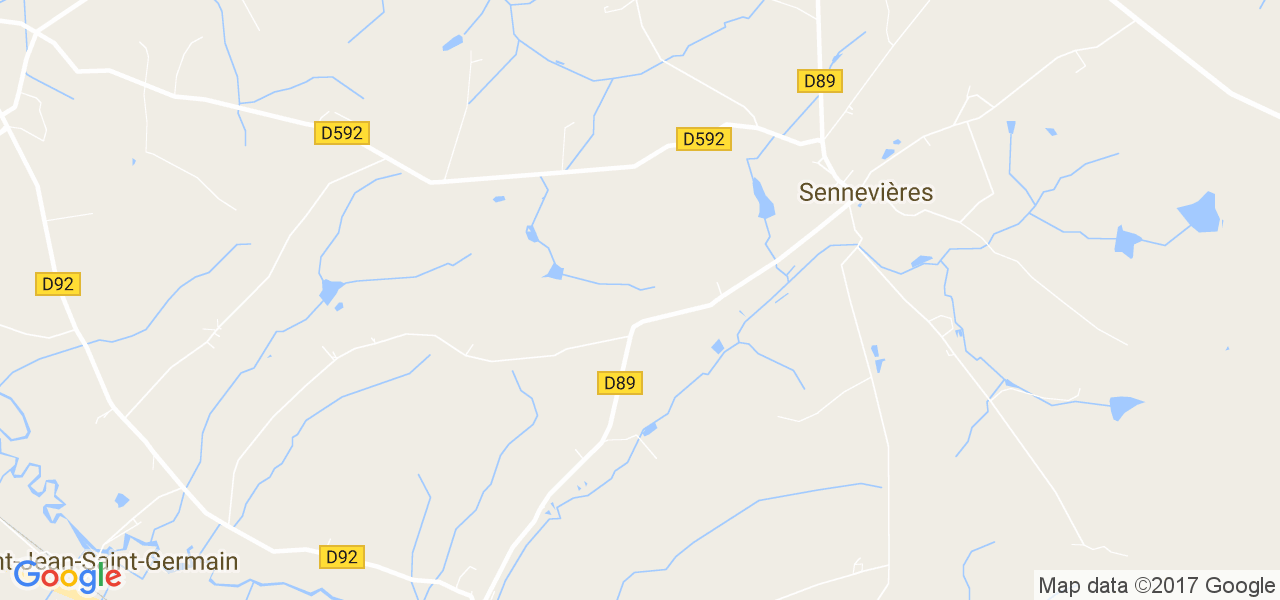 map de la ville de Sennevières