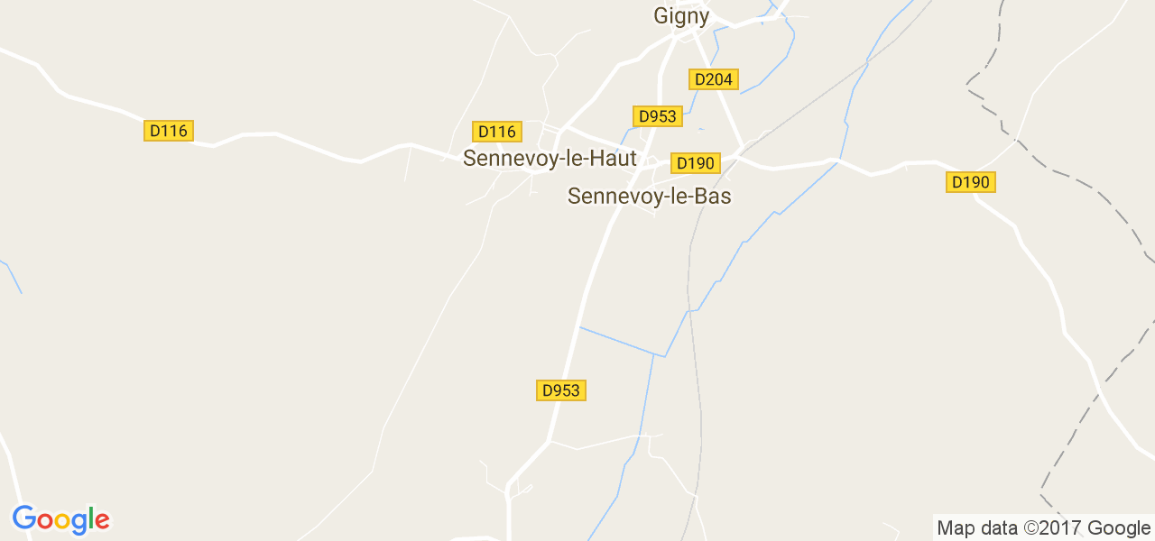 map de la ville de Sennevoy-le-Bas