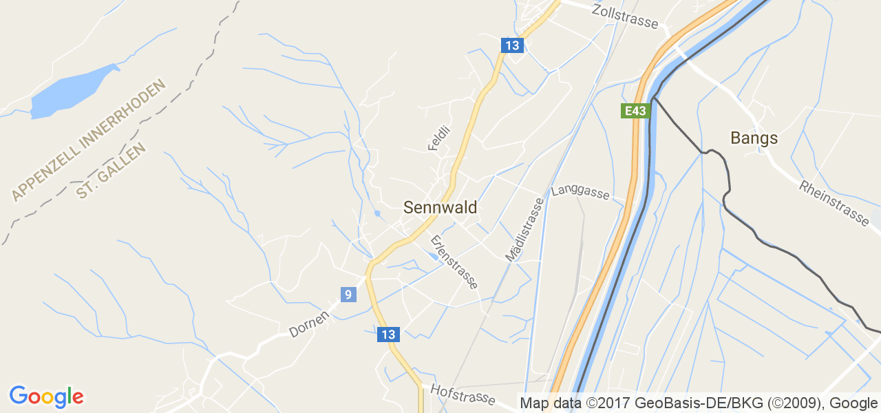 map de la ville de Sennwald