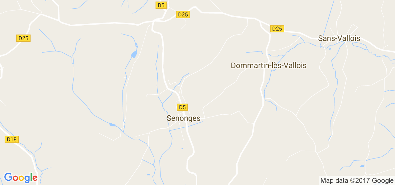 map de la ville de Senonges