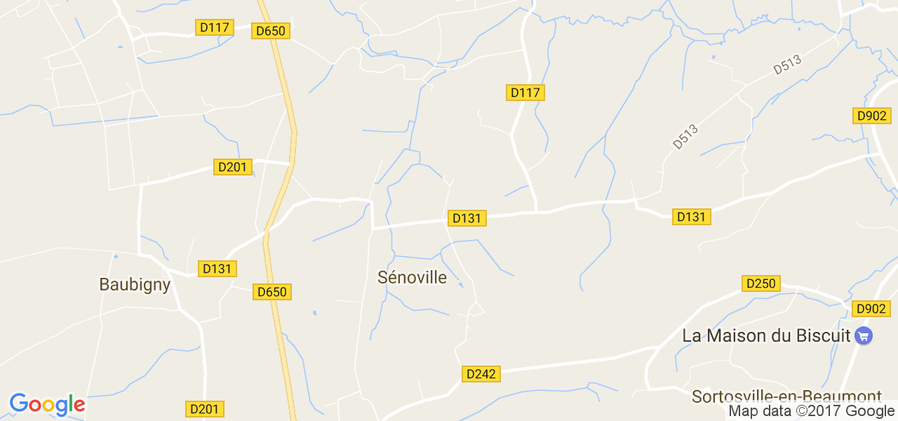 map de la ville de Sénoville