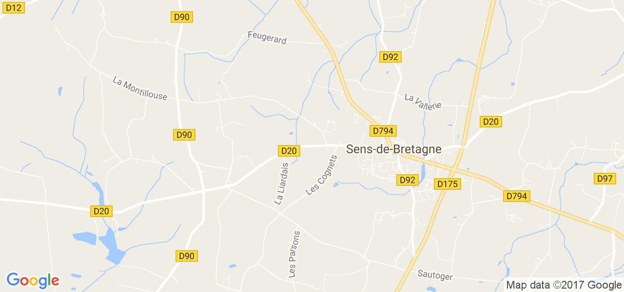 map de la ville de Sens-de-Bretagne