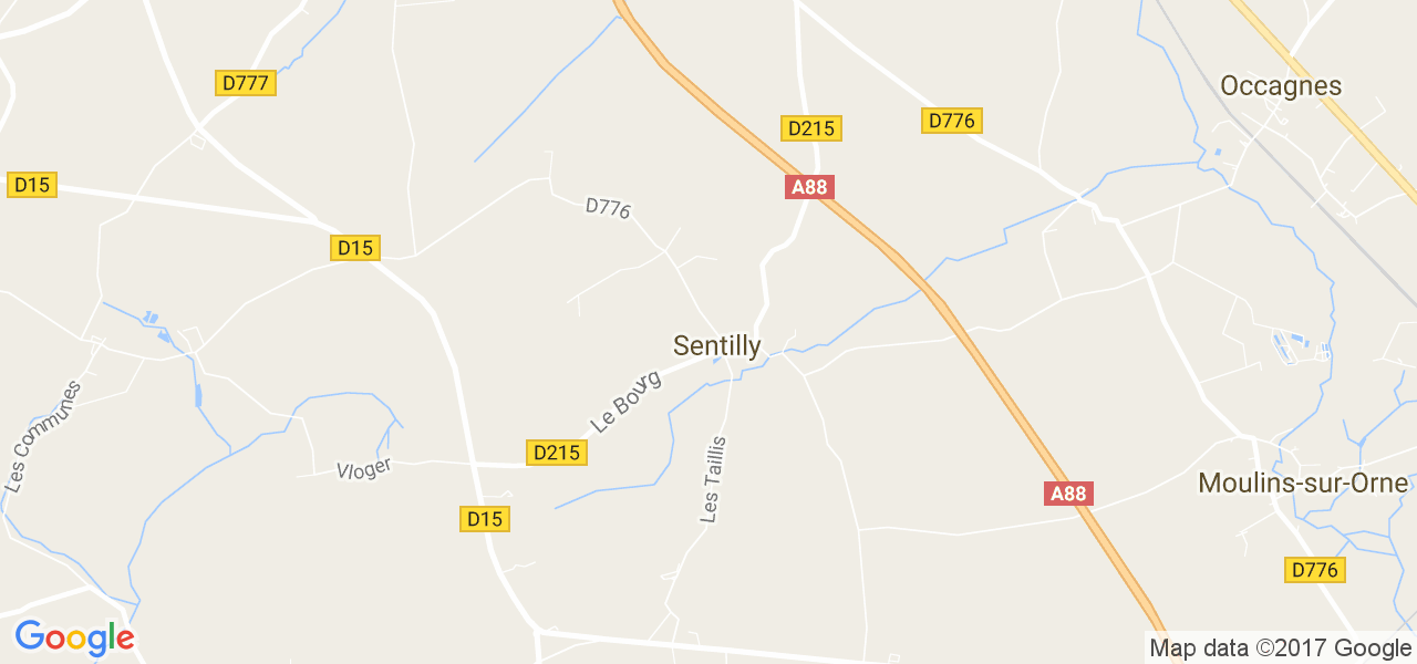 map de la ville de Sentilly