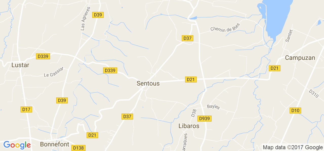 map de la ville de Sentous