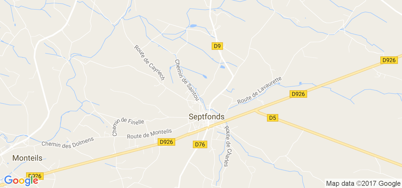 map de la ville de Septfonds