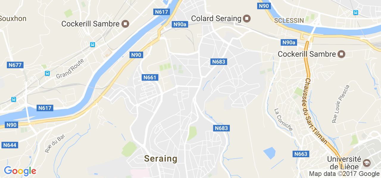 map de la ville de Seraing