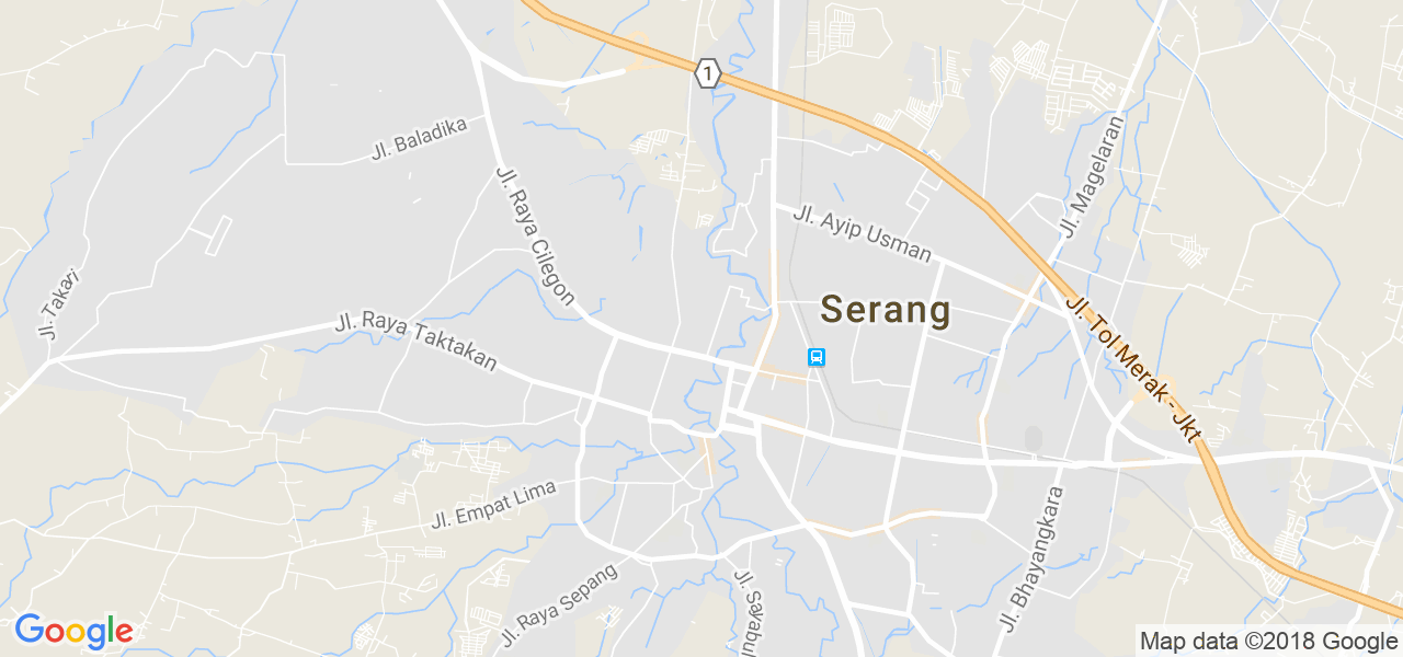 map of the city of Serang