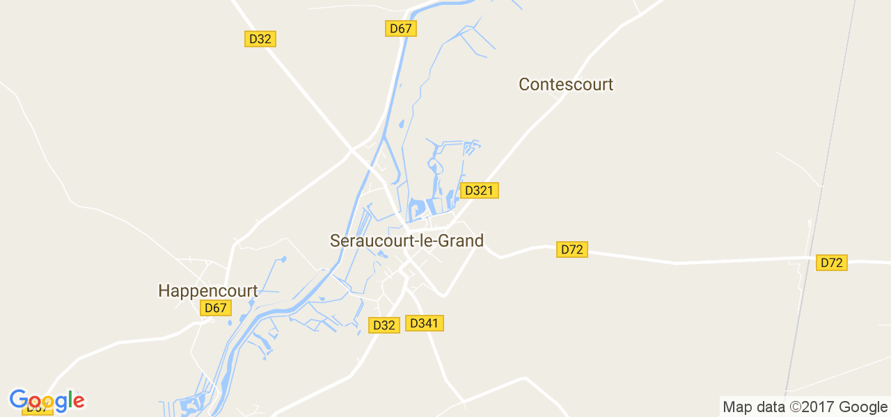 map de la ville de Seraucourt-le-Grand