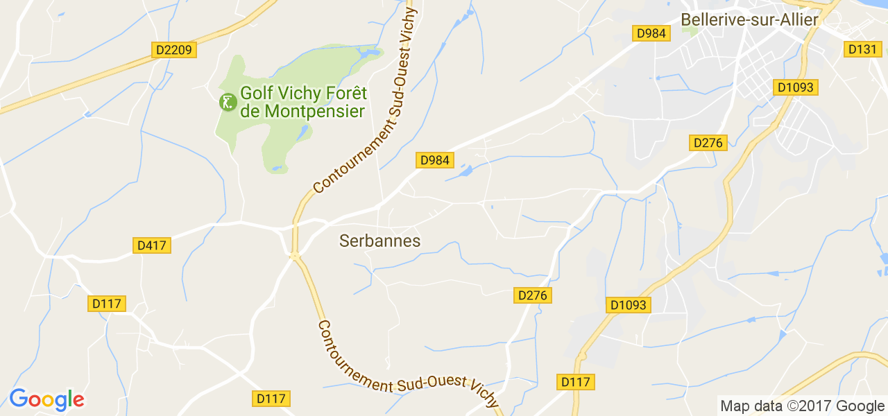 map de la ville de Serbannes